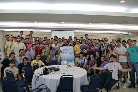 Group photo from the first Startup Weekend Recife